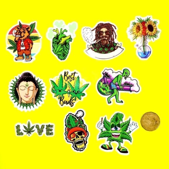 3/$20 Brand New 10x Leafs Funny Graphic Waterproof Stickers #7 - Picture 1 of 1